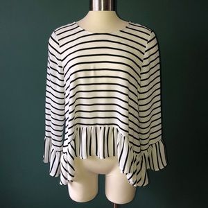 Stripped Bell Sleeve